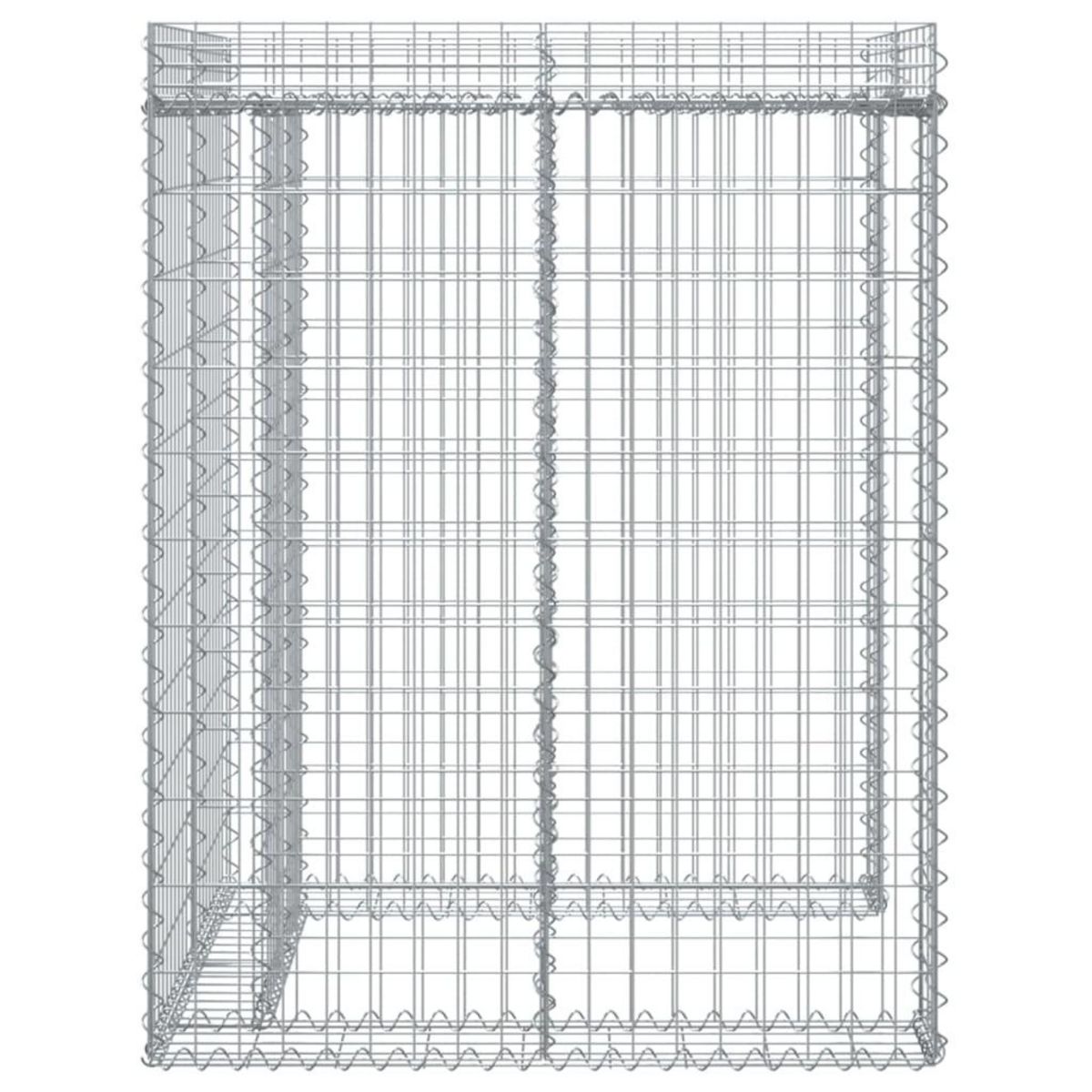 VIDAXL Mur de gabion pour poubelle 110x91x120 cm fer galvanise