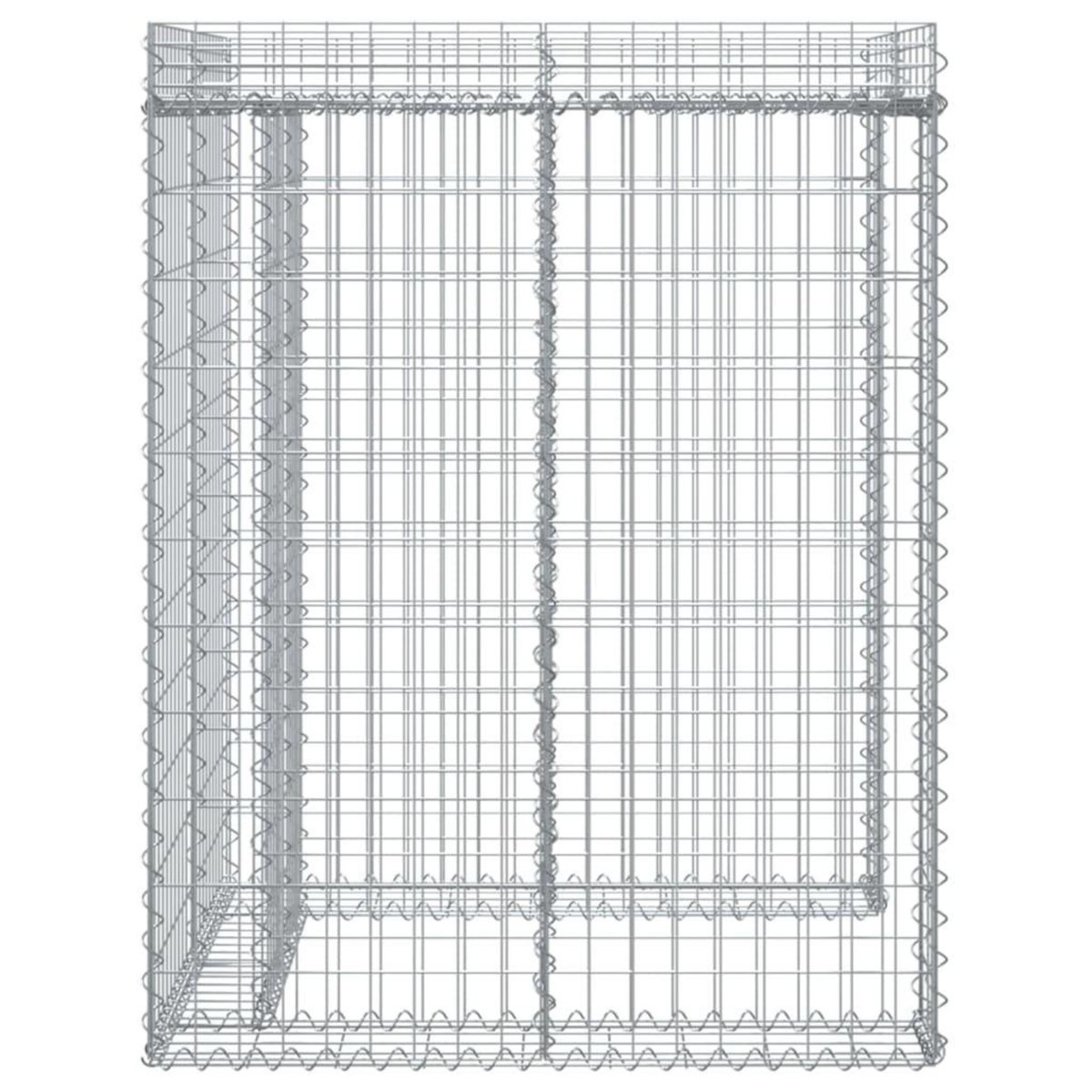 VIDAXL Mur de gabion pour poubelle 110x91x120 cm fer galvanise