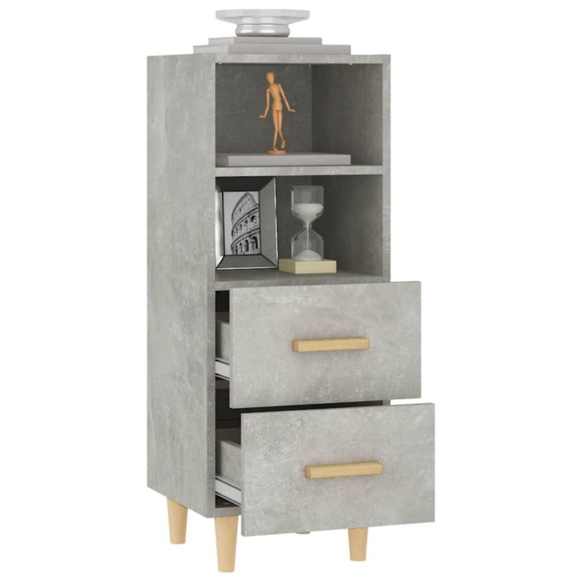 VIDAXL Buffet Gris beton 34,5x34x90 cm Bois d'ingenierie