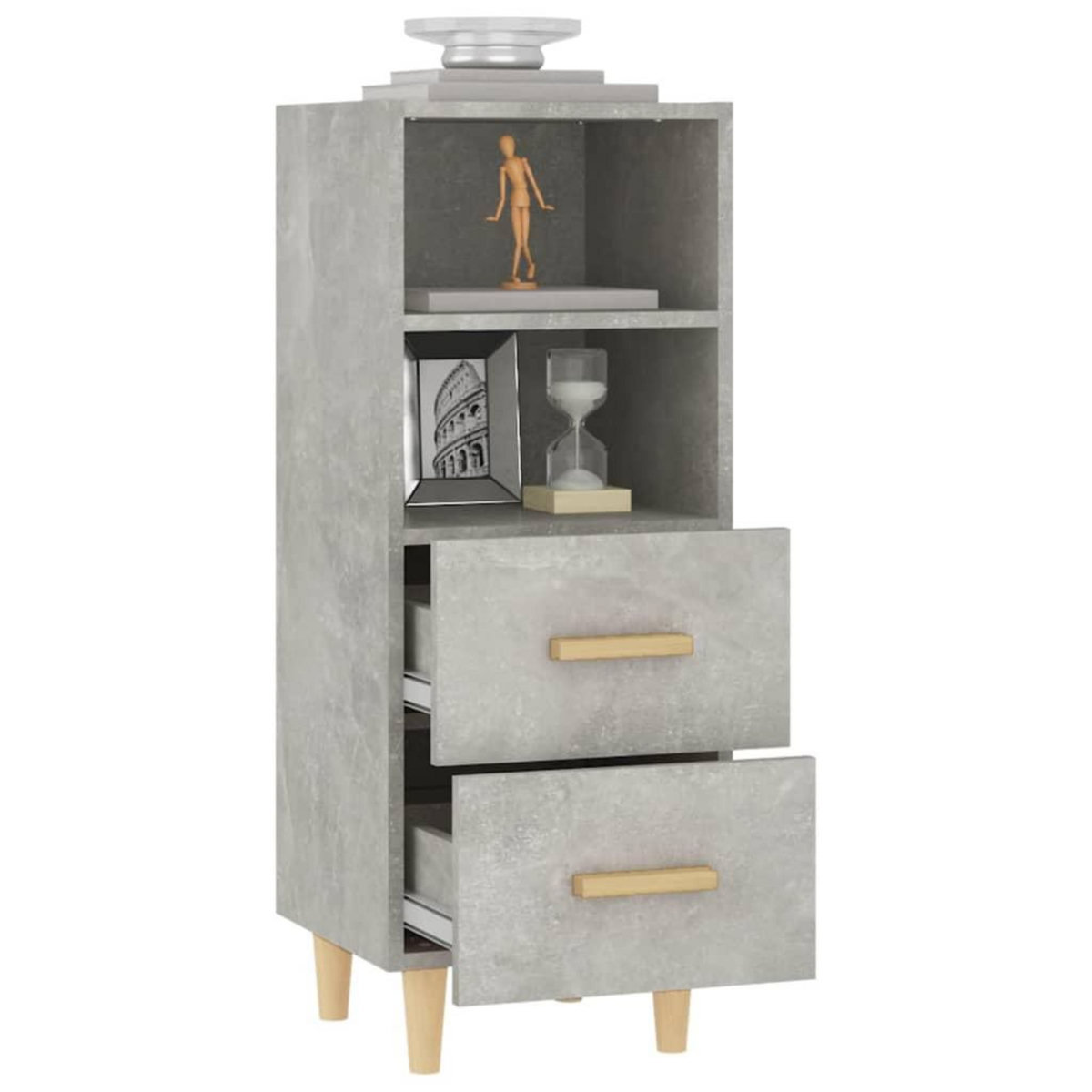 VIDAXL Buffet Gris beton 34,5x34x90 cm Bois d'ingenierie