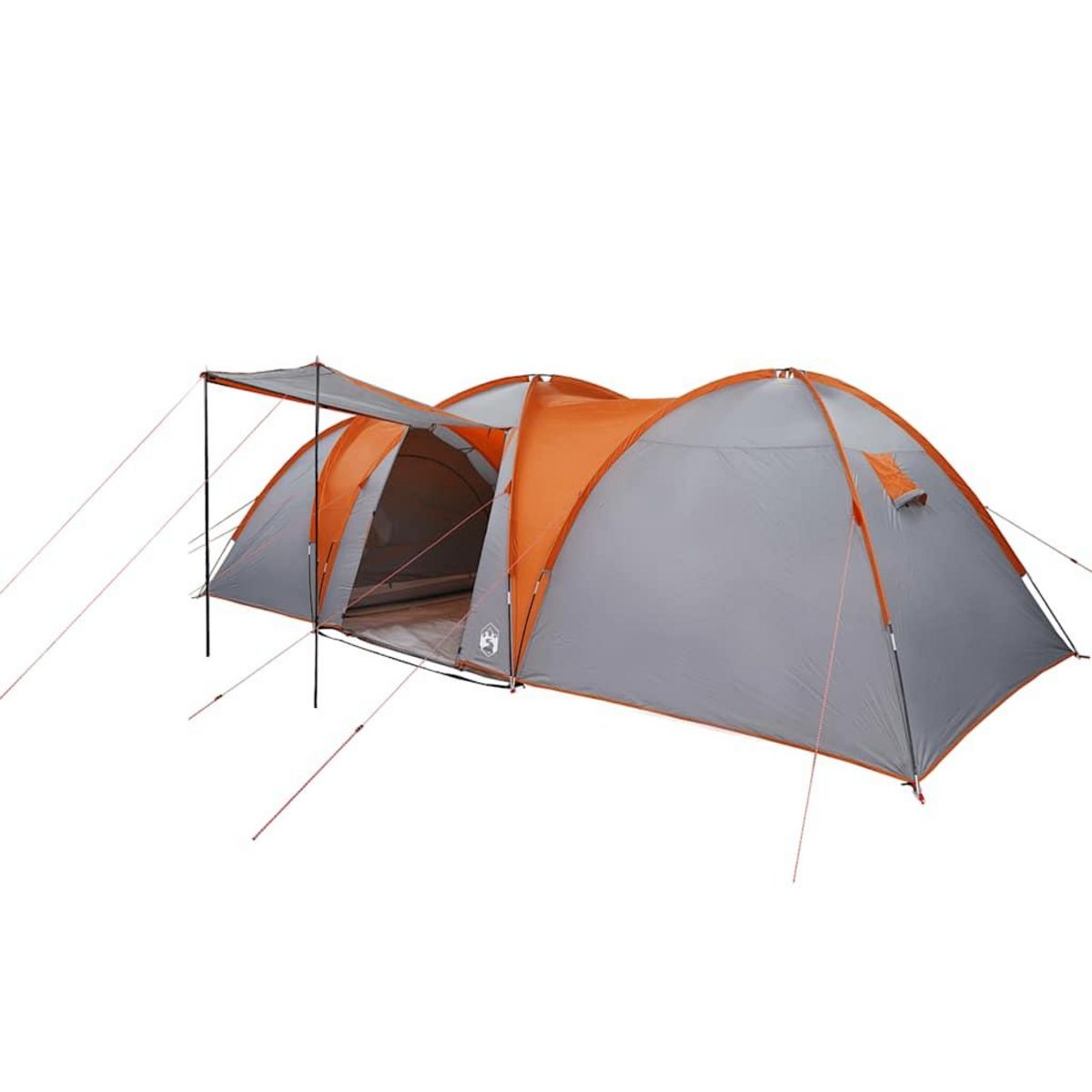 VIDAXL Tente familiale a dome 8 personnes gris et orange impermeable