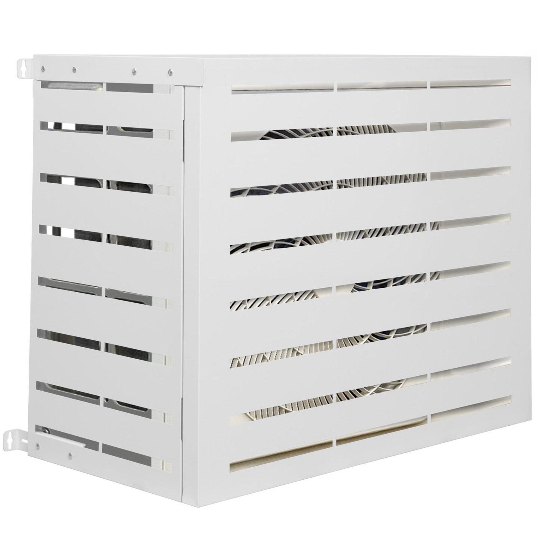 ID MARKET Cache climatiseur 95 x 50 x 80 cm métal blanc protection unité extérieure pour pompe à chaleur