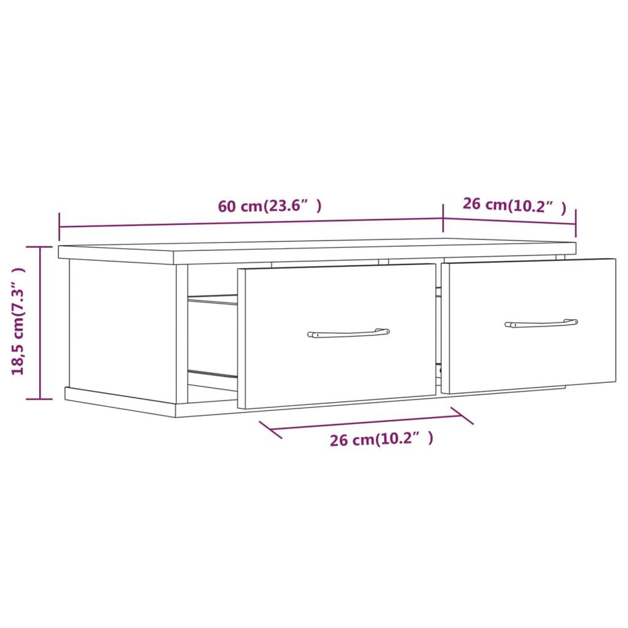 Voir la diapositive 6 : VIDAXL Armoire murale Sonoma gris 60x26x18,5 cm Bois d'ingenierie