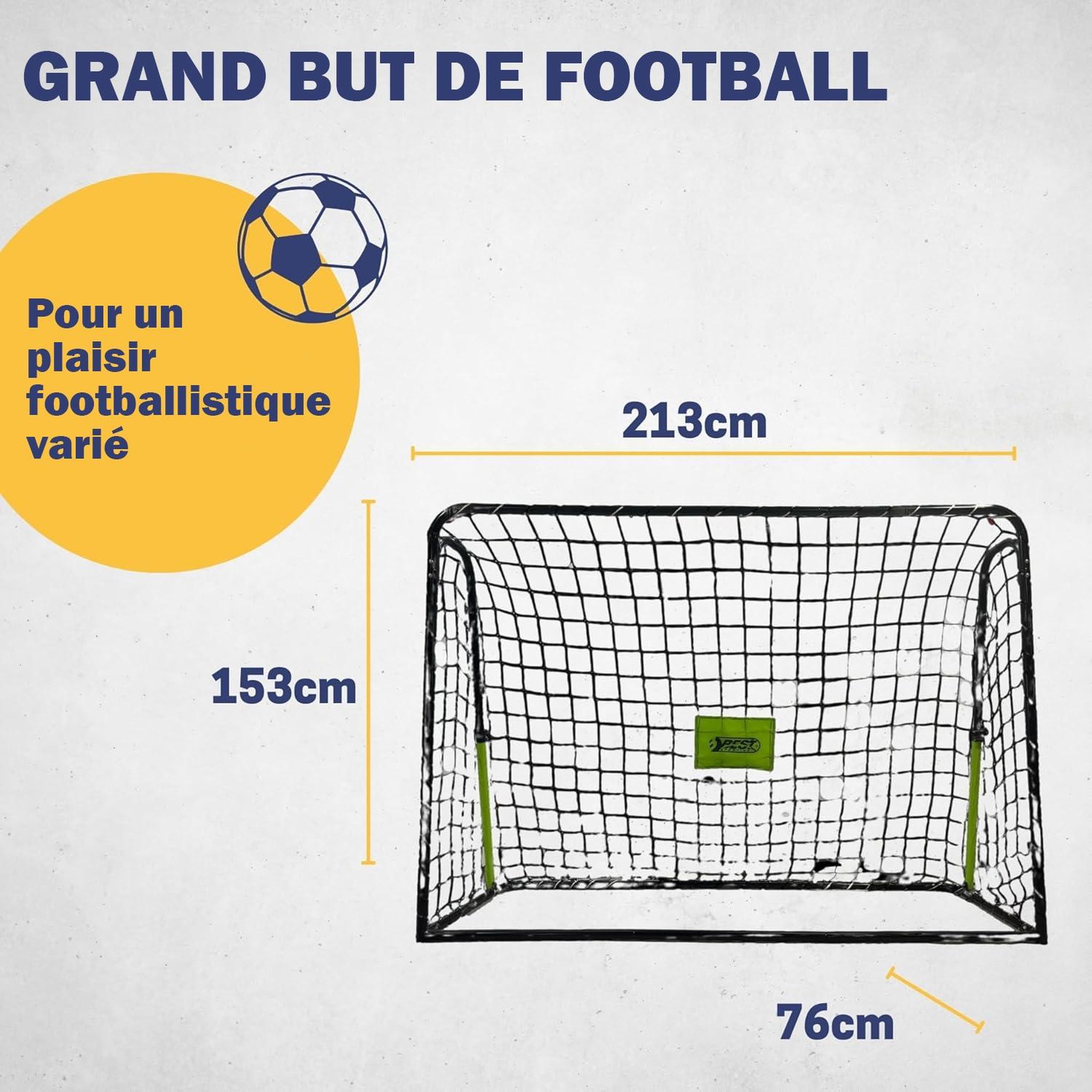 Voir la diapositive 3 : BEST SPORTING But de football 213 x 152 x 76 cm en noir avec fonction Rebond