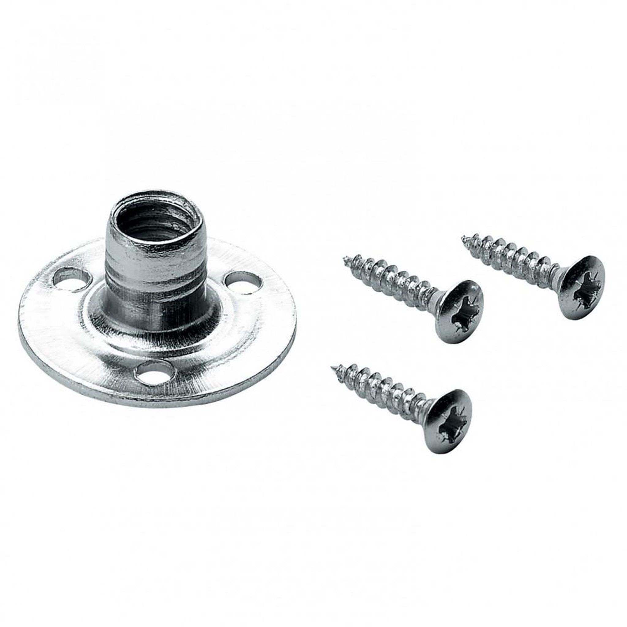 CENTRALE BRICO Lot de 4 embases d'assemblage acier zingué HETTICH, l.10.5 mm