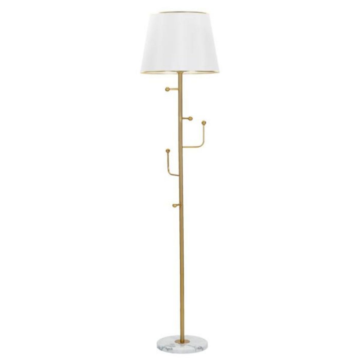 Paris Prix Lampadaire Design en Métal  Hanger  173cm Blanc & Or