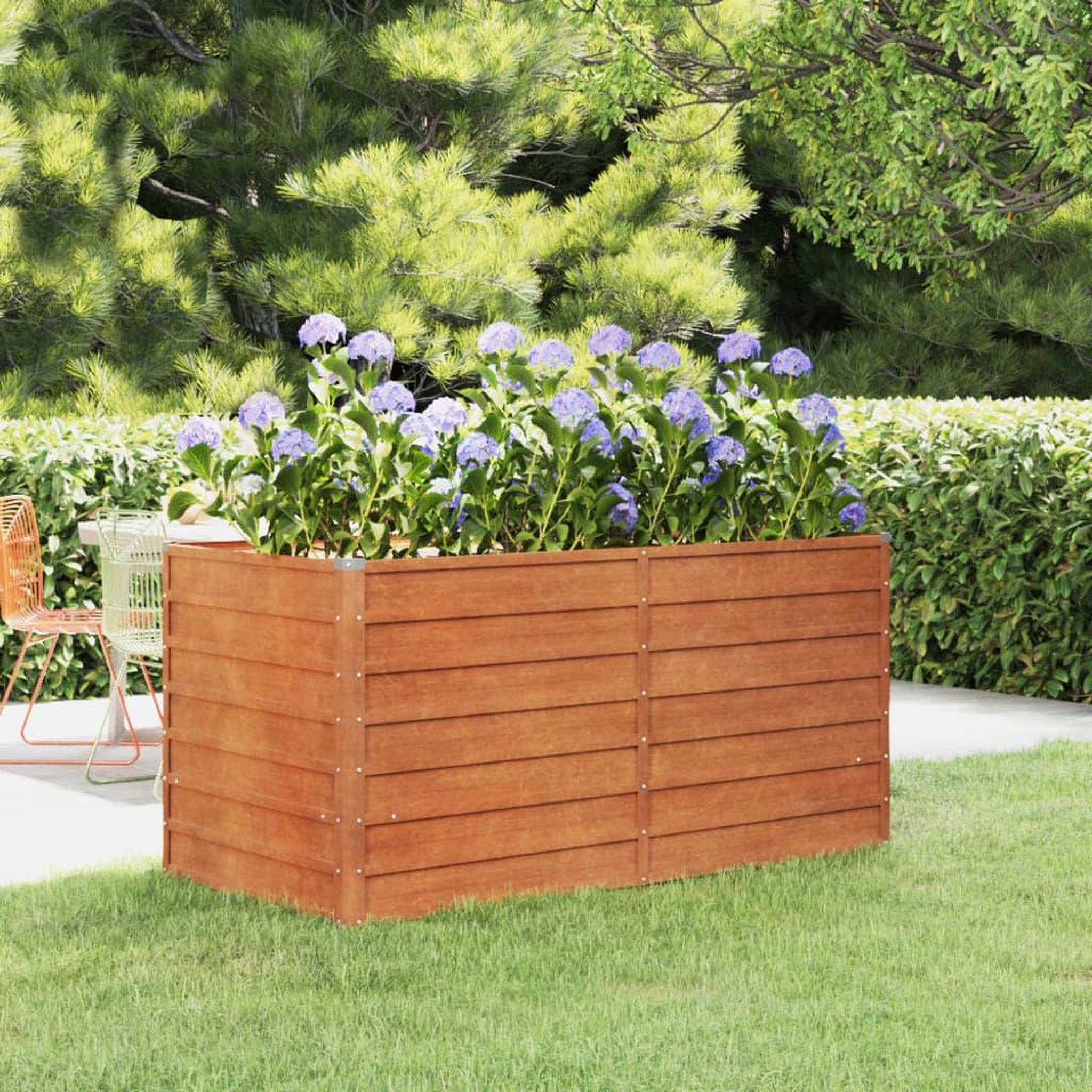 Voir la diapositive 1 : VIDAXL Lit sureleve de jardin rouille 160x80x77 cm acier corten