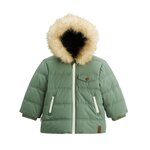 Petit Béguin Doudoune enfant imperméable doublée sherpa avec capuche Anouk. Coloris disponibles : Vert
