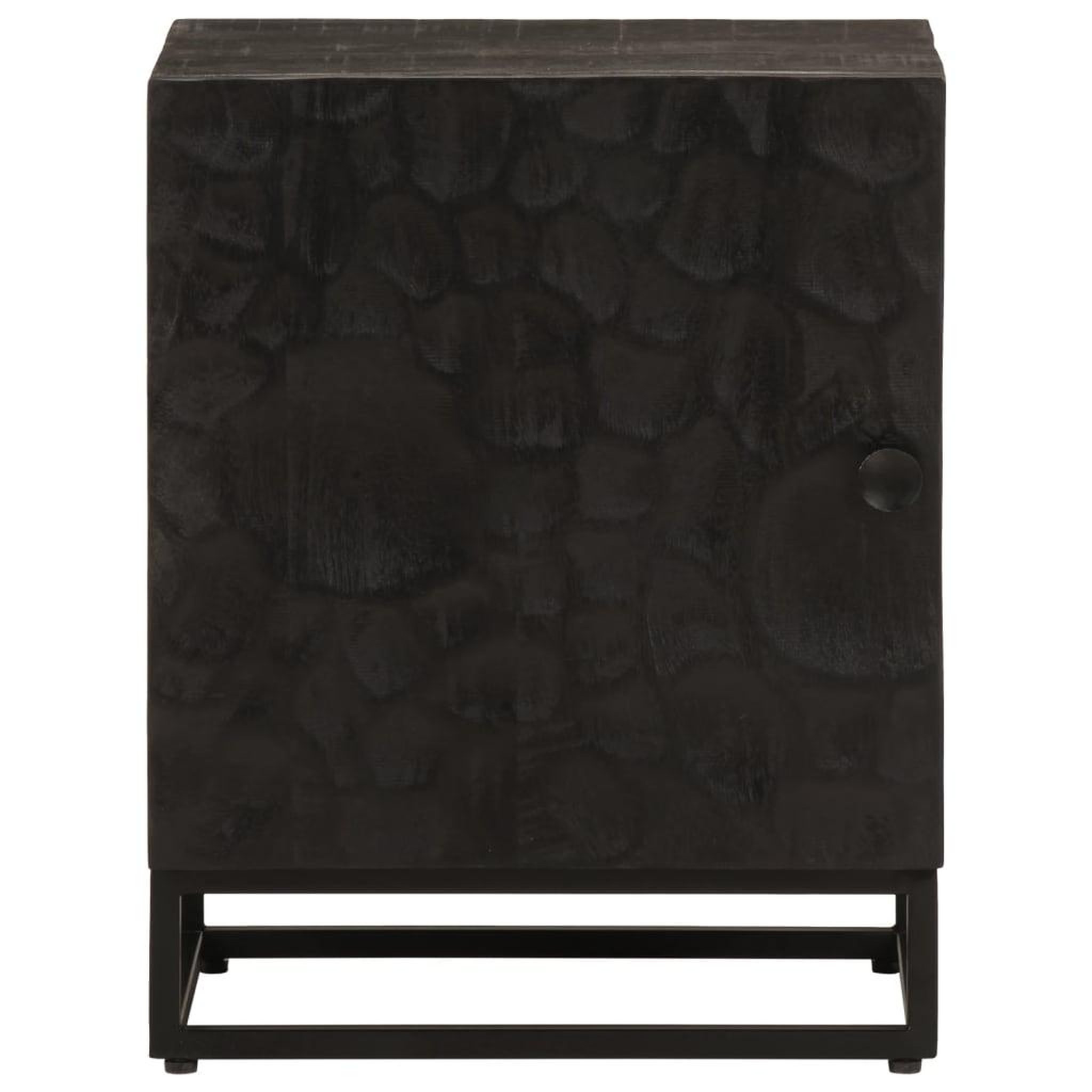 Voir la diapositive 3 : VIDAXL Table de chevet noir 40x30x50 cm bois massif manguier et fer