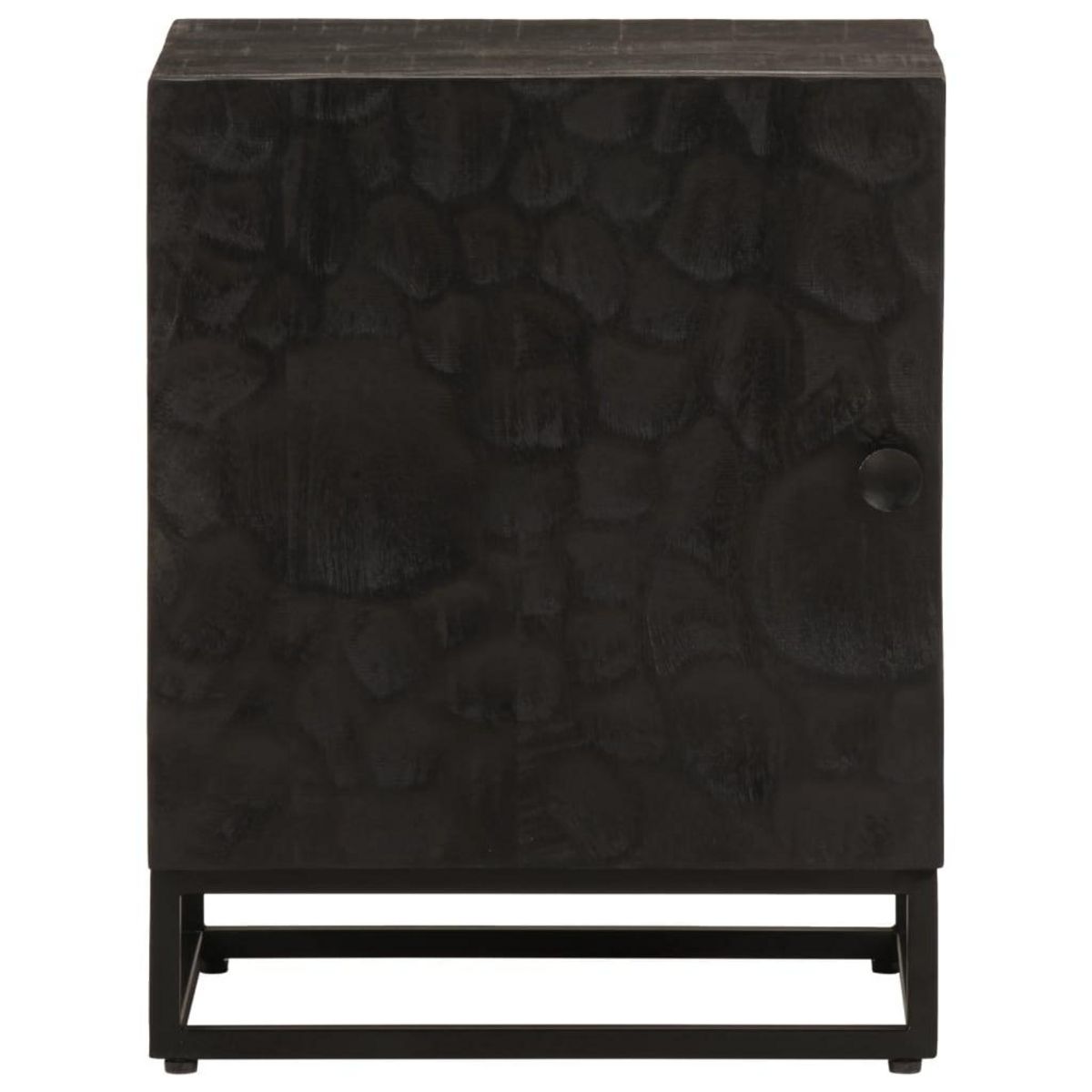 VIDAXL Table de chevet noir 40x30x50 cm bois massif manguier et fer