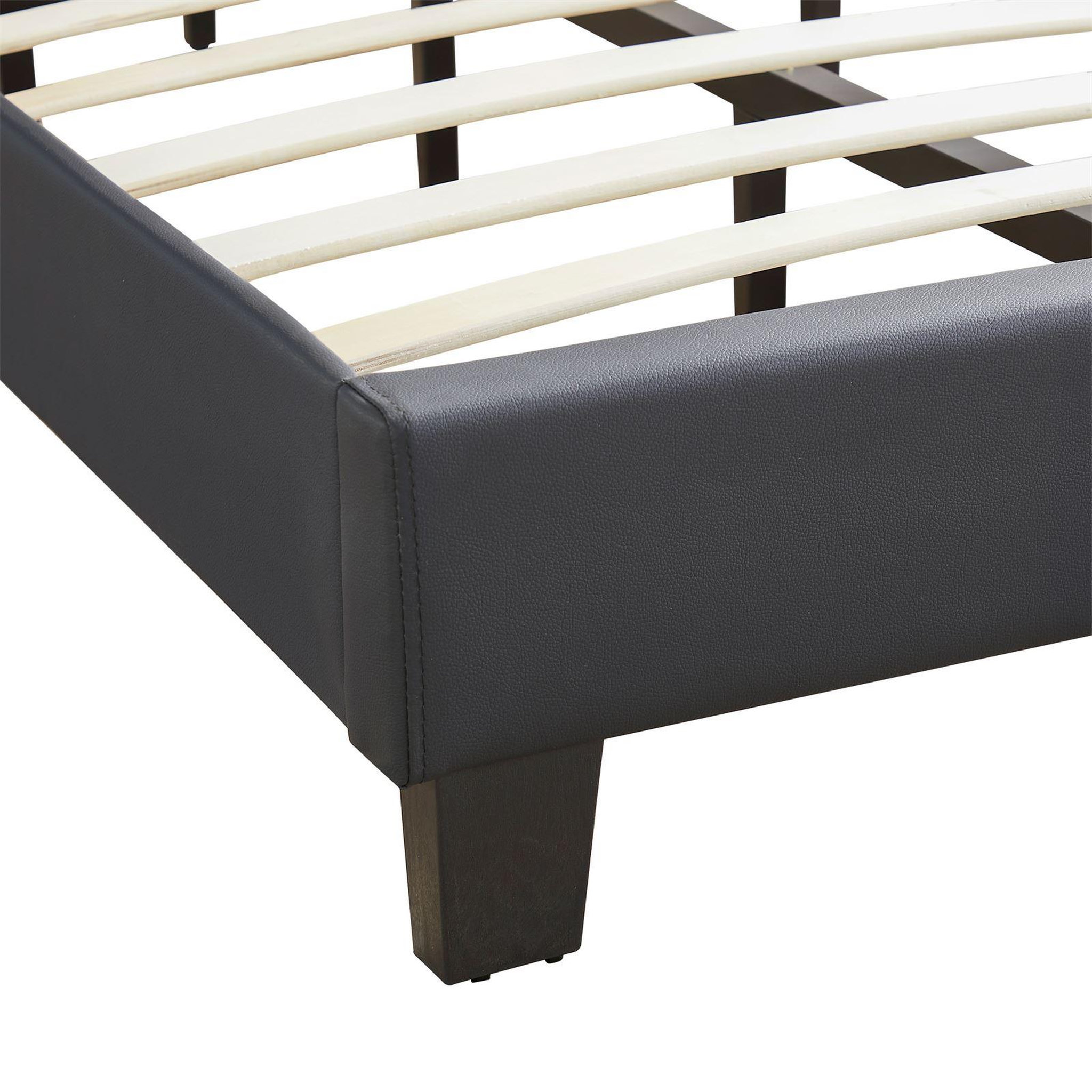 Voir la diapositive 5 : IDIMEX Lit 1 place hudson, 90 x 190 cm, capitonné avec sommier, revêtement synthétique
