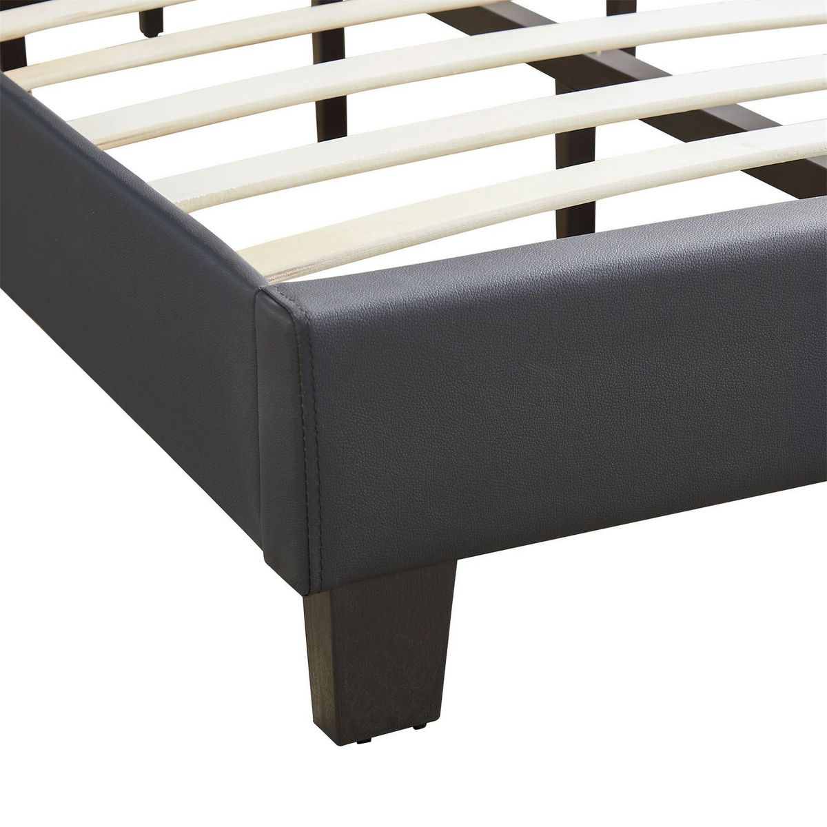 IDIMEX Lit 1 place HUDSON, 90 x 190 cm, capitonné avec sommier, revêtement synthétique