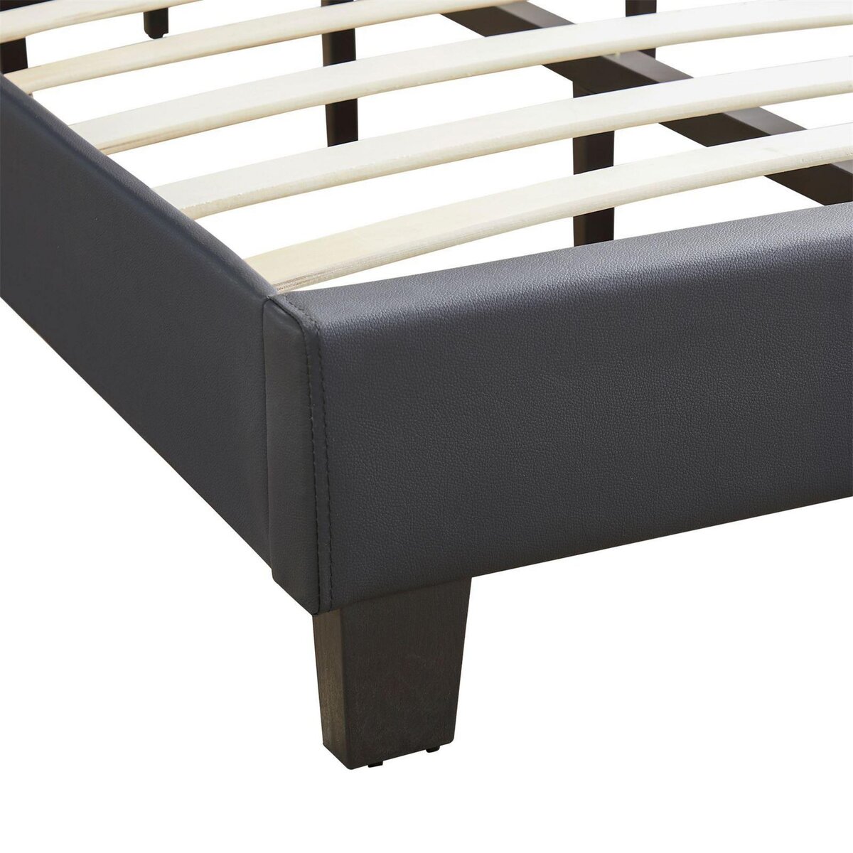 IDIMEX Lit 1 place HUDSON, 90 x 190 cm, capitonné avec sommier, revêtement synthétique