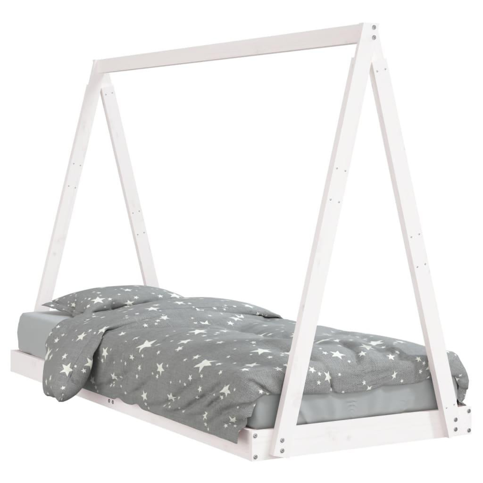 Voir la diapositive 2 : VIDAXL Cadre de lit pour enfants blanc 80x200 cm bois de pin massif