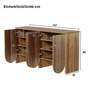 Voir la diapositive 3 : MERAX Buffet 4 porte(s) 0 tiroir(s) - 147 cm naturel mdf