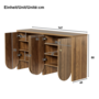 Voir la diapositive 3 : MERAX Buffet 4 porte(s) 0 tiroir(s) - 147 cm naturel mdf