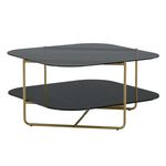 Paris Prix Table Basse en Verre  Un-Line  85cm Noir & Or