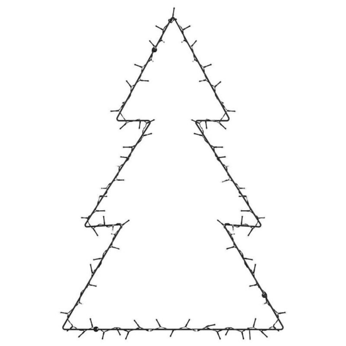 VIDAXL Lumières de Noël silhouette d arbre de Noël 115 LED blanc chaud