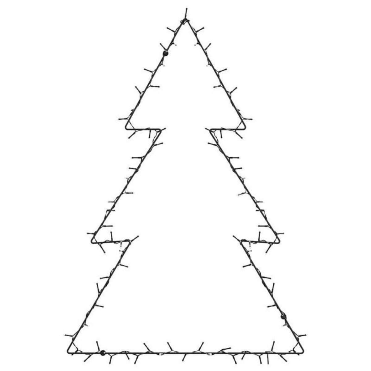 VIDAXL Lumières de Noël silhouette d arbre de Noël 115 LED blanc chaud