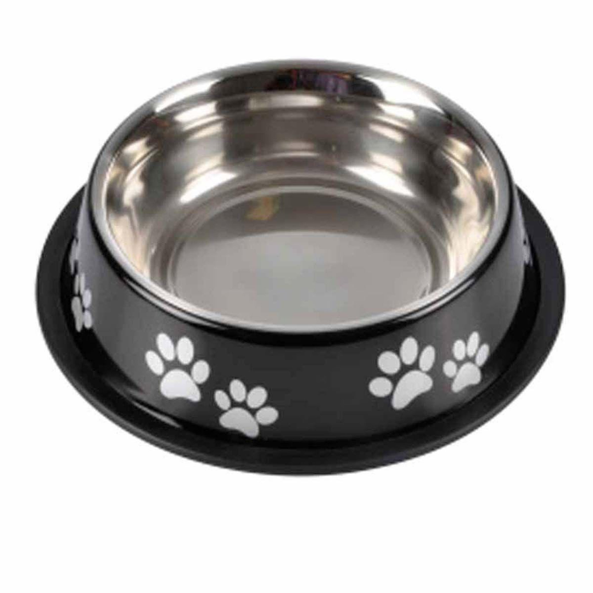 HOMEA Gamelle antidérapante chien & chat  pattes  21cm noir
