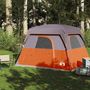 Voir la diapositive 3 : VIDAXL Tente de camping de cabine 4 personnes orange imperméable