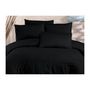 Voir la diapositive 4 : GENERIQUE Parure de lit - 1 housse de couette 220 x 240 cm + 2 taies d'oreiller 60 x 60 cm - 80% coton, 20% polyester - Noir
