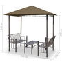 Voir la diapositive 6 : VIDAXL Pavillon de jardin et table et bancs 2,5x1,5x2,4m Taupe 180g/m^2
