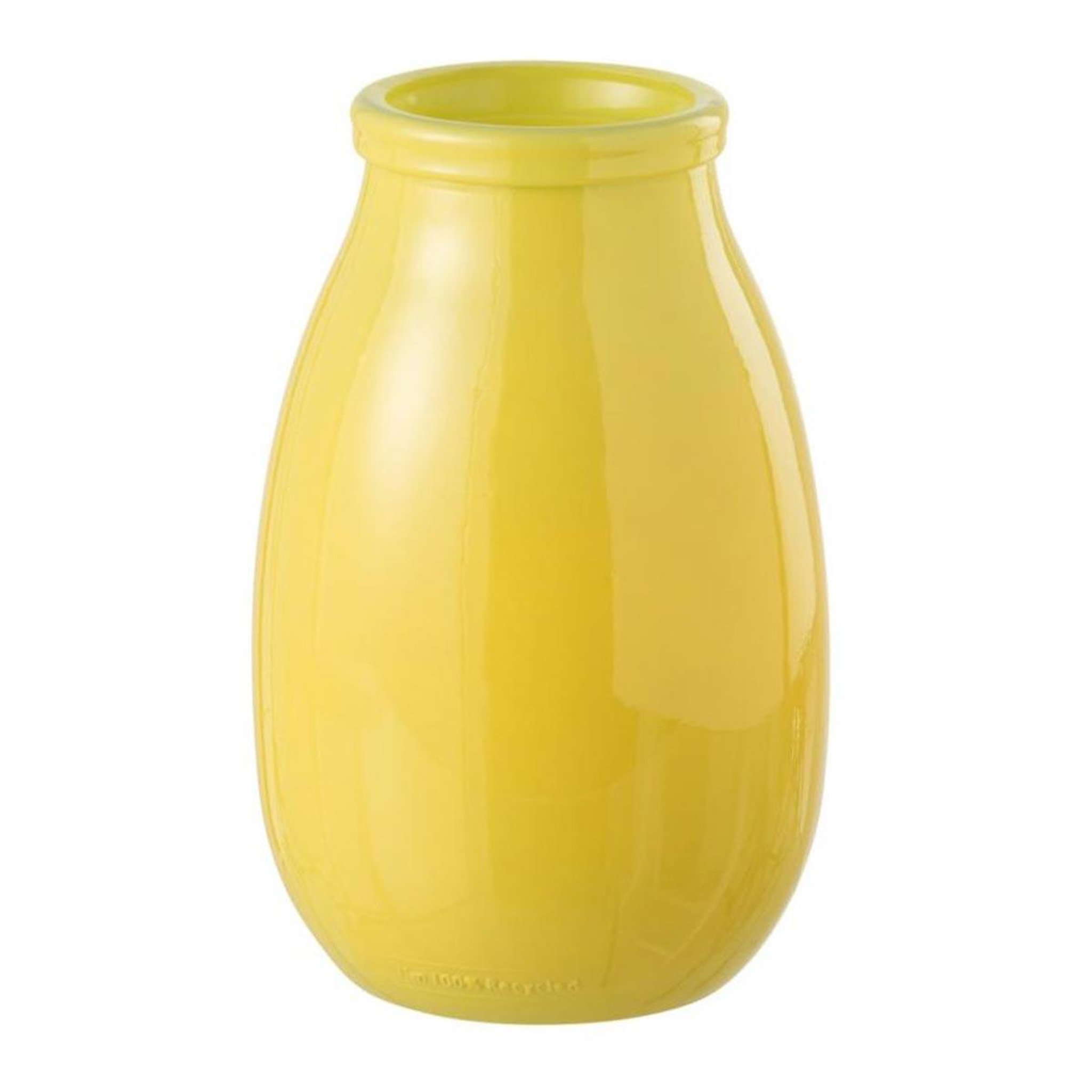 J-LINE Vase déco en verre  cocoon  28cm jaune