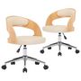 Voir la diapositive 2 : VIDAXL Chaises pivotantes a manger lot de 2 bois courbe et similicuir
