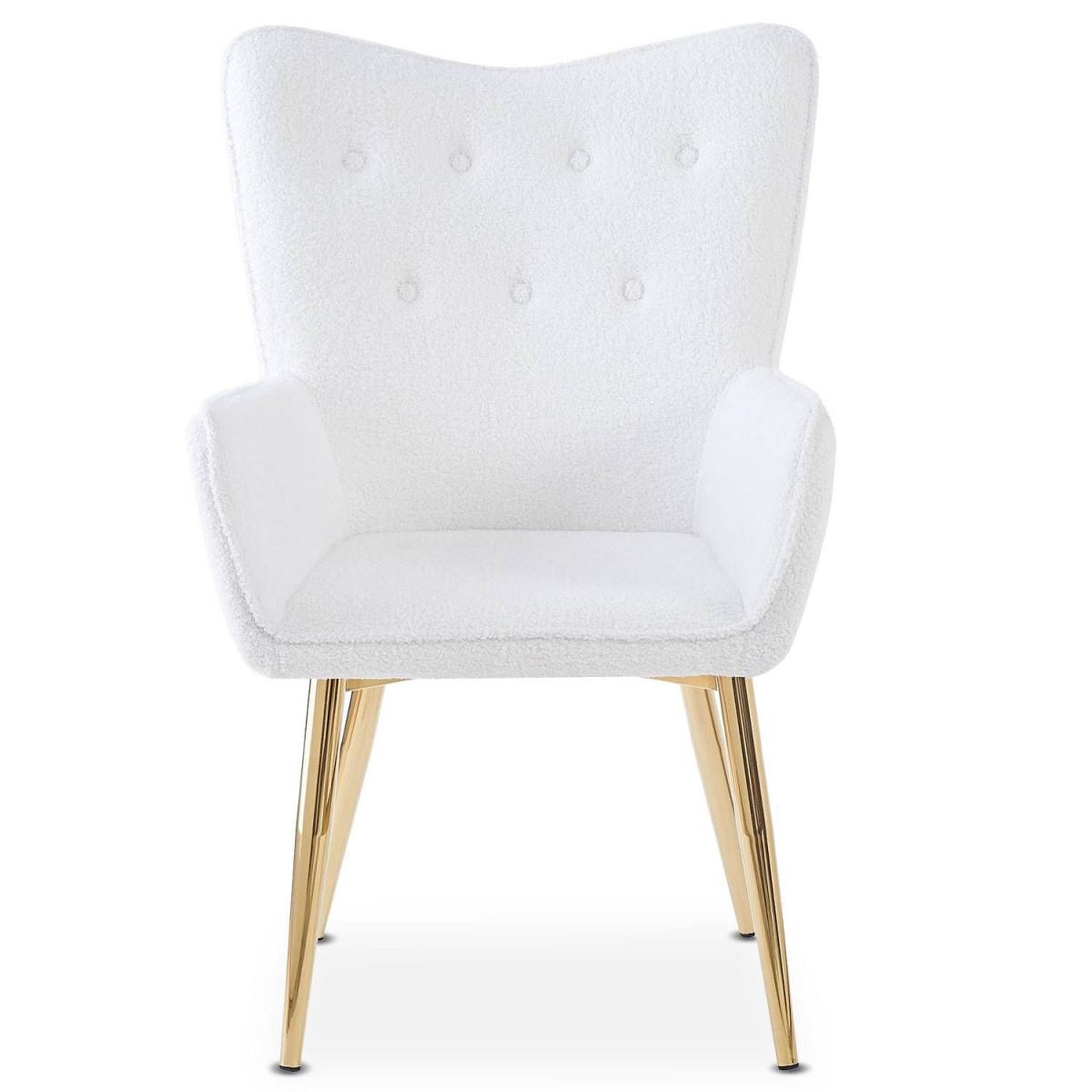 Voir la diapositive 2 : Paris Prix Fauteuil scandinave bouclette  dolna  100cm blanc