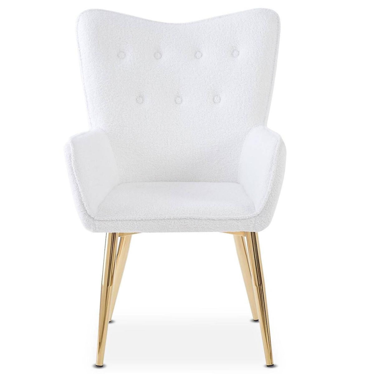 Paris Prix Fauteuil Scandinave Bouclette  Dolna  100cm Blanc