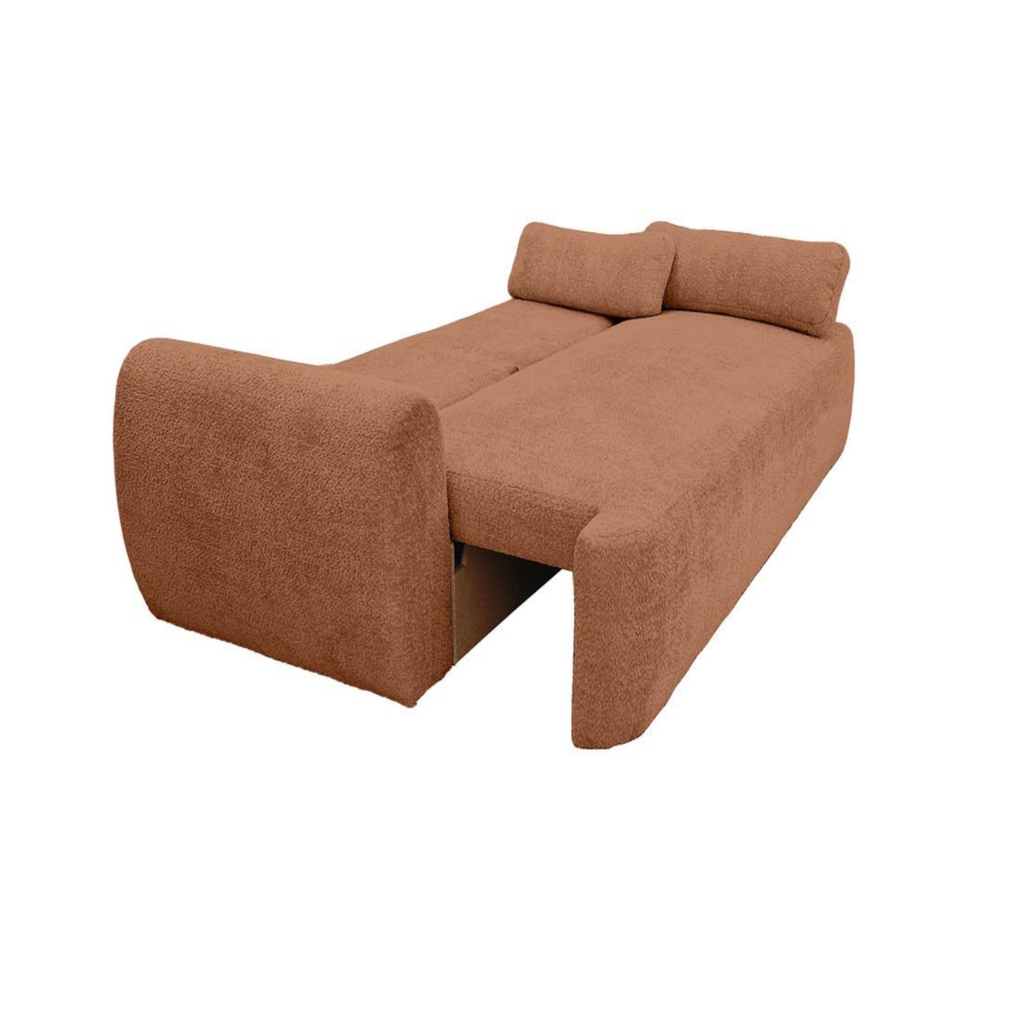 Voir la diapositive 2 : BEST MOBILIER Mahina - canapé droit 3 places - convertible avec coffre - en tissu bouclette