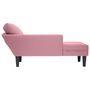 Voir la diapositive 5 : VIDAXL Fauteuil long avec coussin et accoudoir droit rose velours