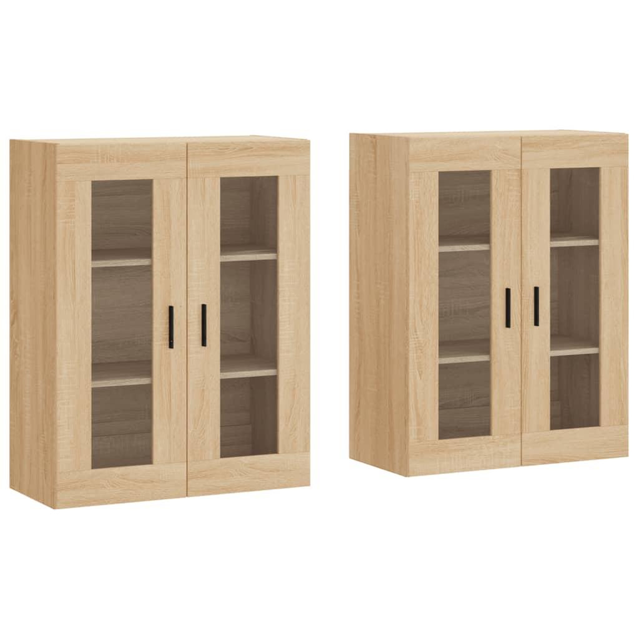 Voir la diapositive 2 : VIDAXL Armoires murales 2 pcs chene sonoma bois d'ingenierie