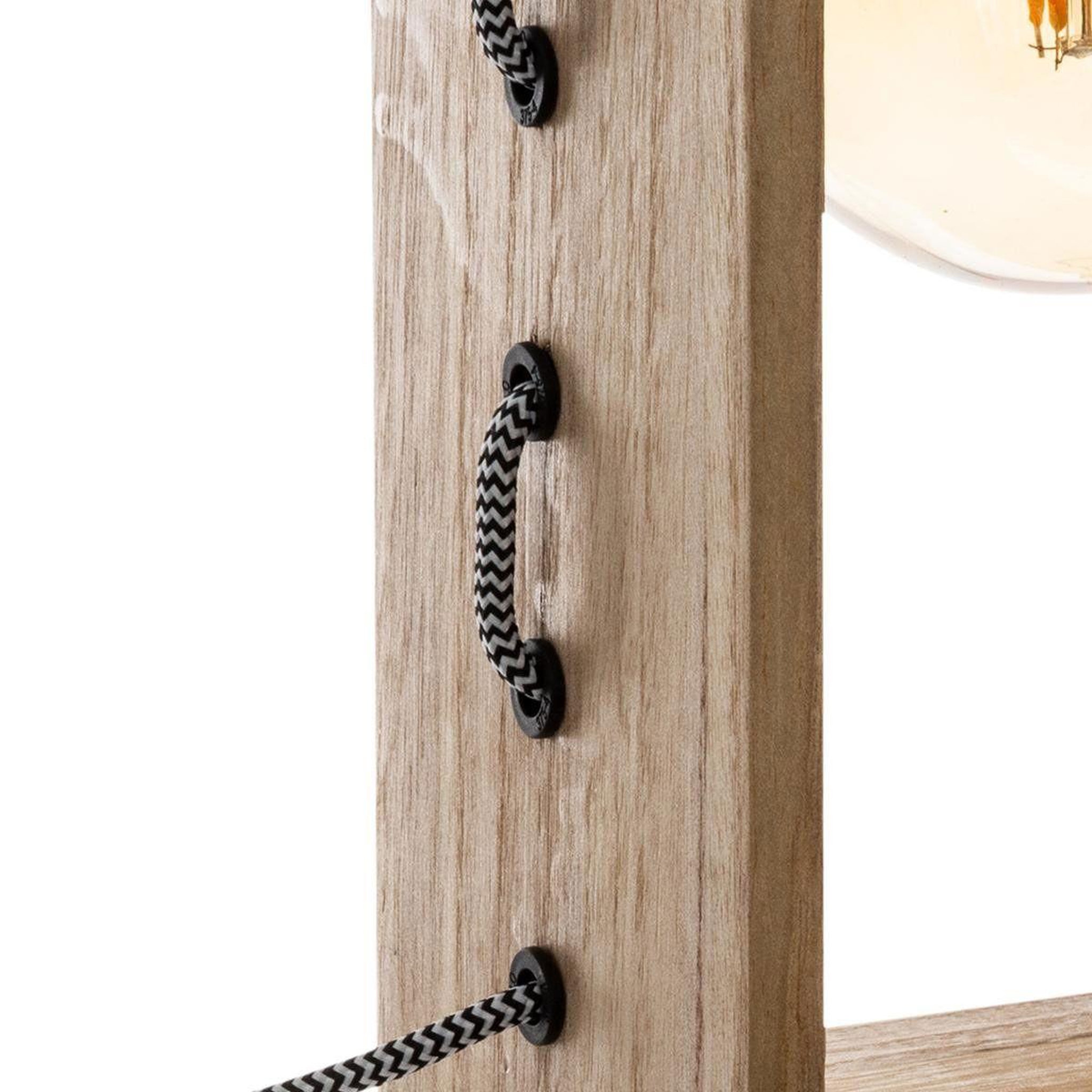 Voir la diapositive 2 : ATMOSPHERA Lampe à poser en bois  iwata  28cm naturel
