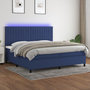 Voir la diapositive 1 : VIDAXL Sommier a lattes de lit et matelas et LED Bleu 200x200 cm Tissu