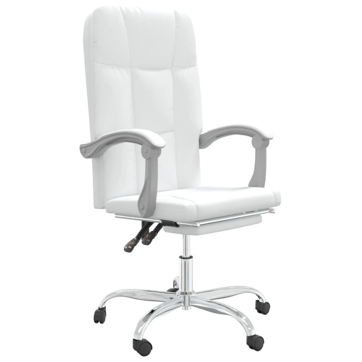VIDAXL Fauteuil inclinable de bureau Blanc Similicuir