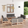 Voir la diapositive 1 : VIDAXL Salon de jardin 8 pcs avec coussins Bois de pin massif