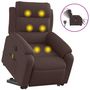 Voir la diapositive 2 : VIDAXL Fauteuil inclinable de massage electrique Marron fonce Tissu