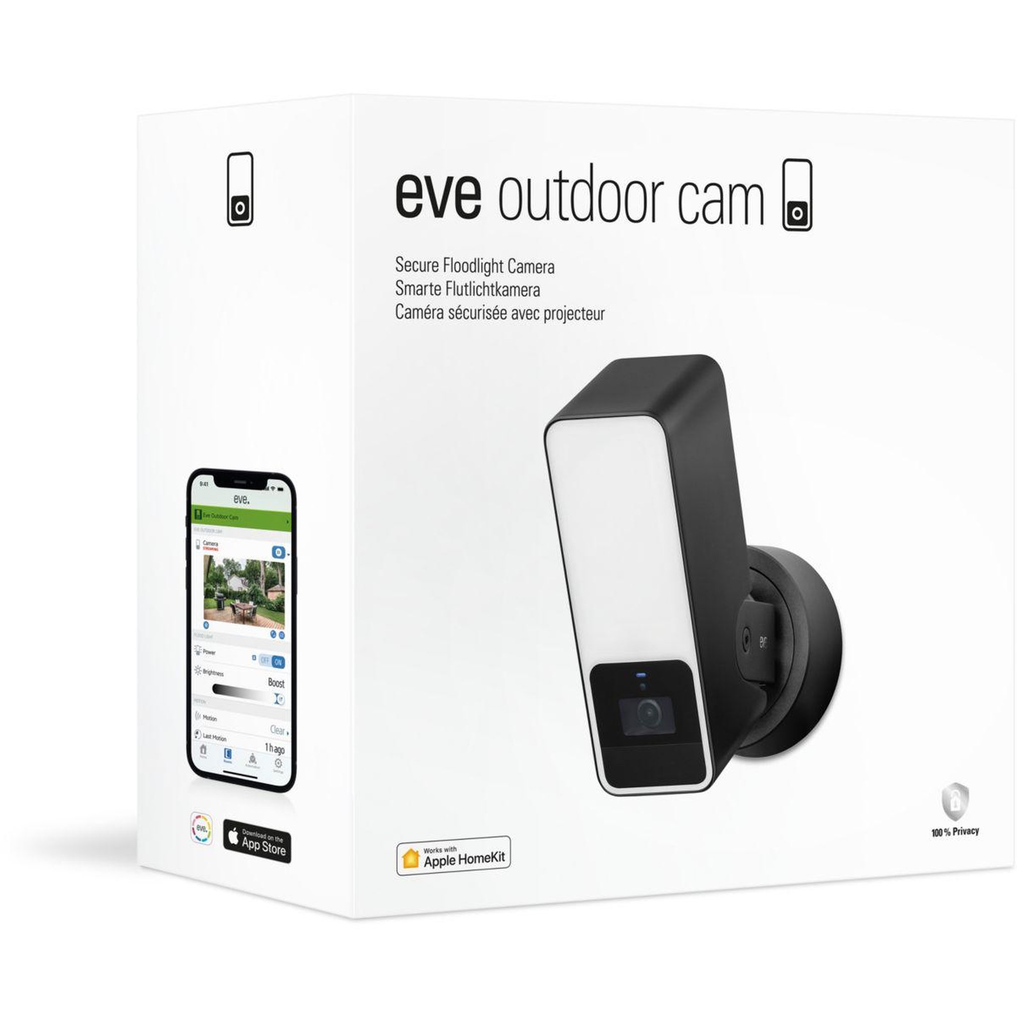 Voir la diapositive 3 : EVE Caméra de surveillance Wifi Outdoor Cam