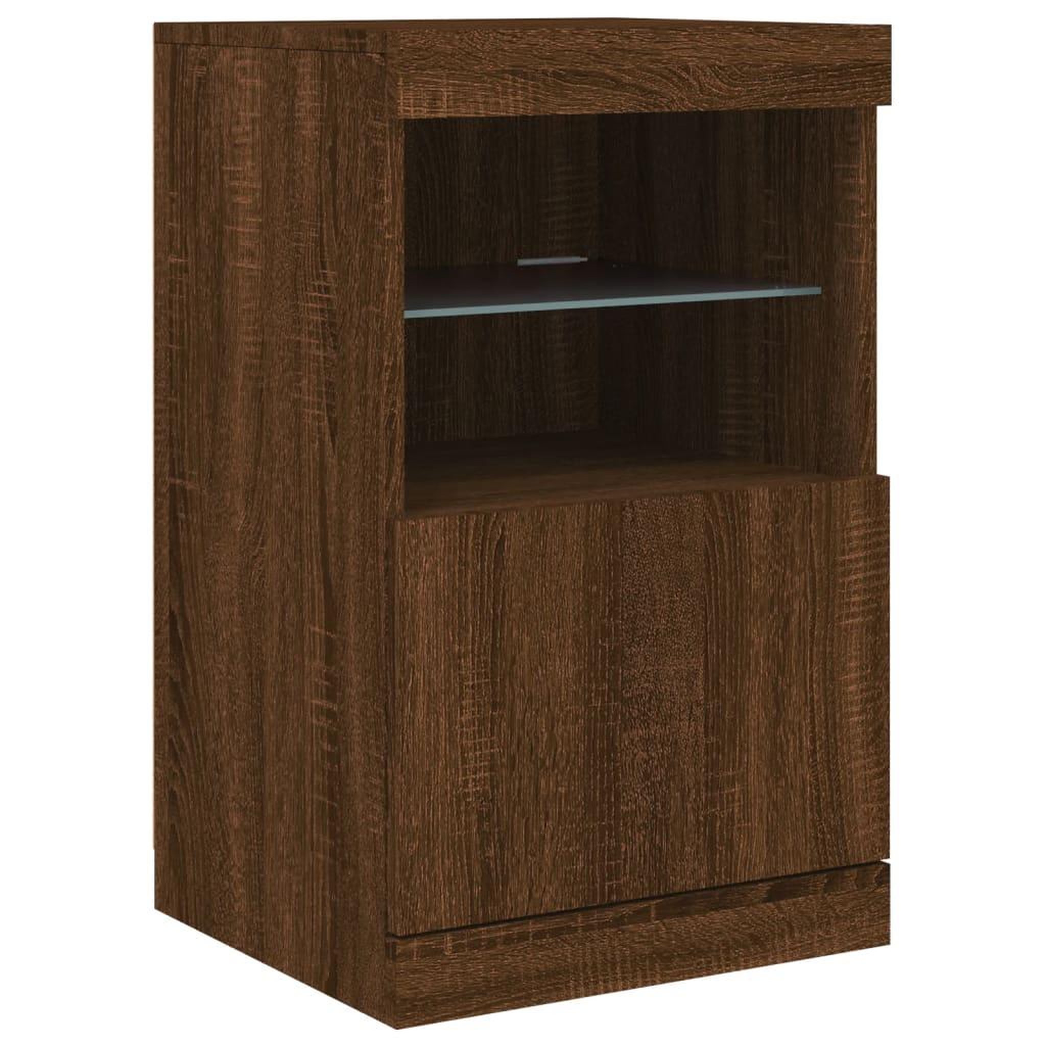 Voir la diapositive 3 : VIDAXL Buffet avec lumieres LED chene marron 41x37x67 cm