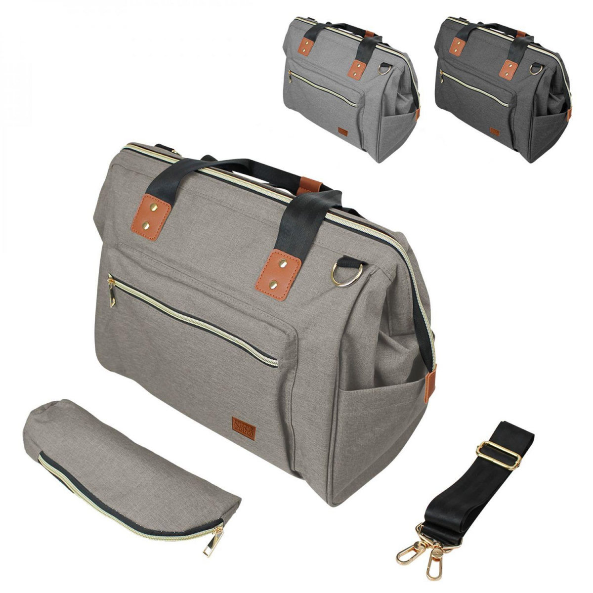 Monsieur Bébé Sac à langer multifonction pour bébé 12 poches avec trousse isotherme - 47 x 30 x 18.5 cm