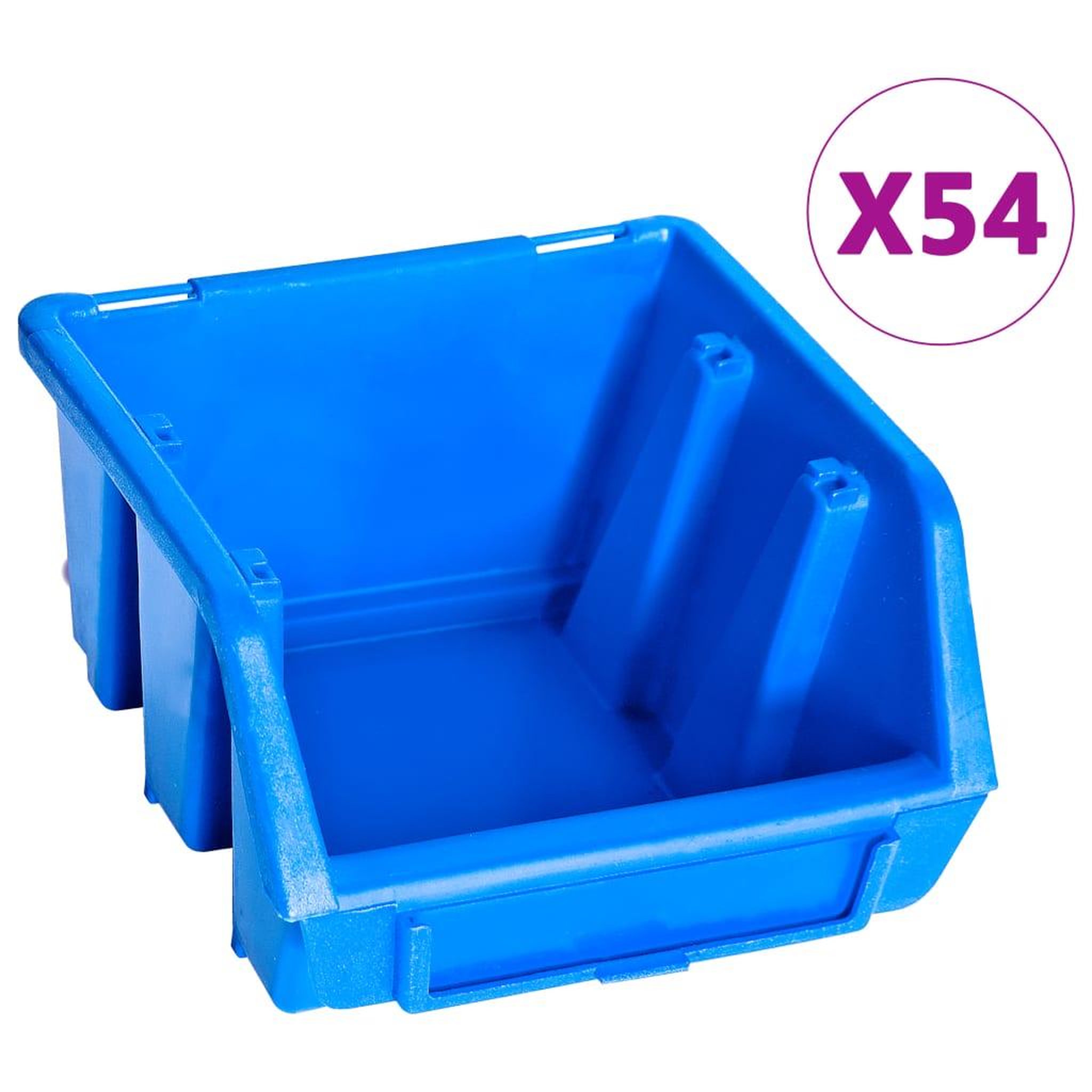 Voir la diapositive 2 : VIDAXL Kit de bacs de stockage avec panneaux muraux 96 pcs Bleu