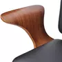 VIDAXL Chaise de bureau Bois courbe avec tapisserie en similicuir