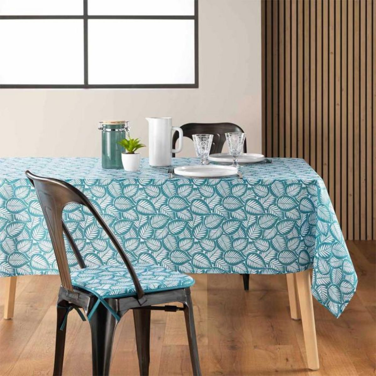 Paris Prix Nappe en Microfibre  Divany  140x240cm Bleu Pétrole