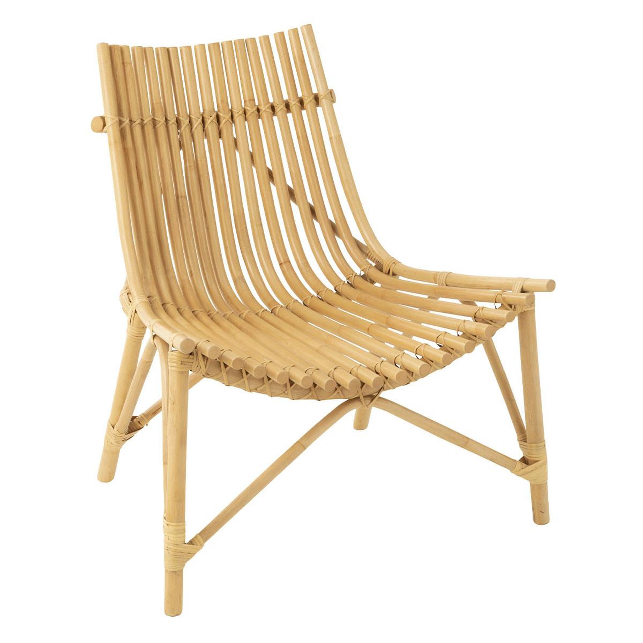 J-LINE Fauteuil Design en Rotin  Margery  84cm Naturel