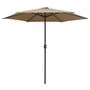 Voir la diapositive 2 : VIDAXL Parasol de jardin et mat en aluminium 270x246 cm Taupe