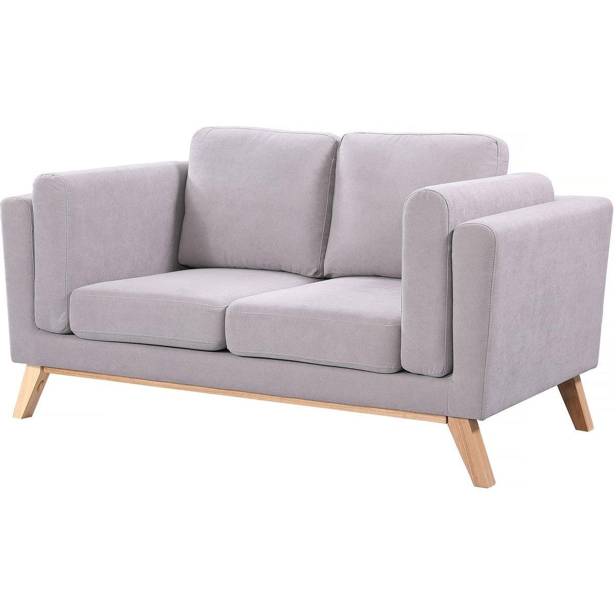 Habitat et Jardin Canapé fixe tissu  Elizabeth  - 165 x 87 x 84 cm - 2 places - Gris Clair