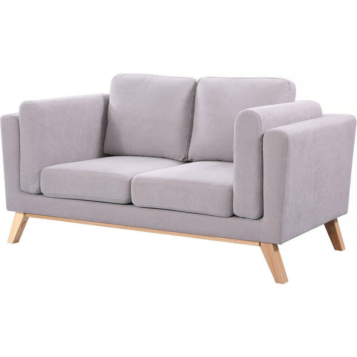 Habitat et Jardin Canapé fixe tissu  Elizabeth  - 165 x 87 x 84 cm - 2 places - Gris Clair