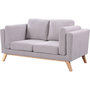 Voir la diapositive 1 : Habitat et Jardin Canapé fixe tissu  Elizabeth  - 165 x 87 x 84 cm - 2 places - Gris Clair